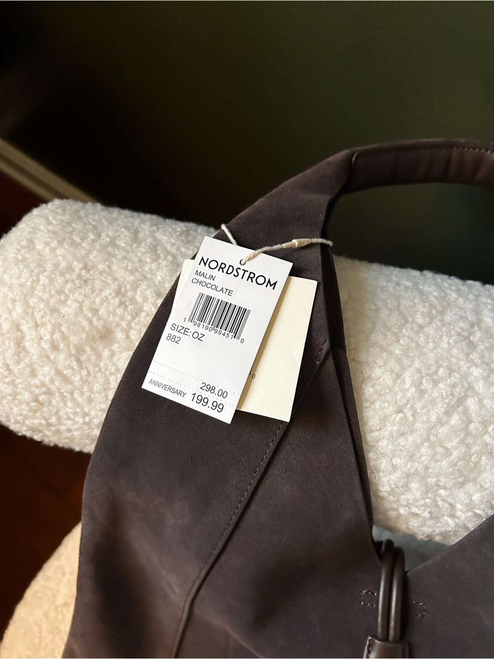 Dolce Vita Malin Brown Suede Hobo Bag with Gold Accent NWT - Picture 9 of 11